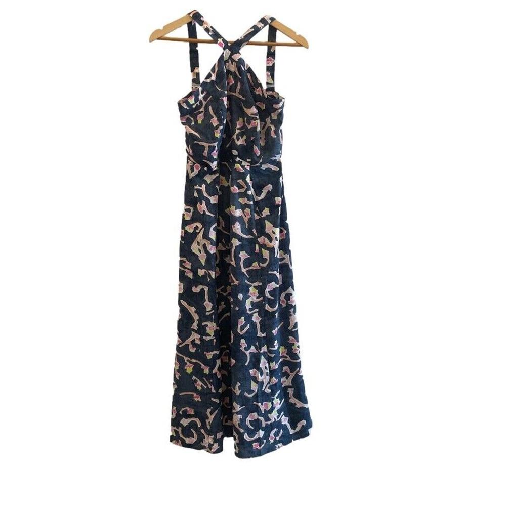 Cabi Dress Womens 4 Aurora Halter Floral Watercolor Print Maxi #5269